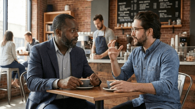 Professional meeting in a coffee shop